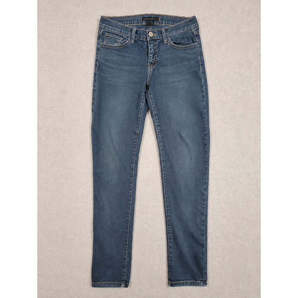 Flying Monkey Platinum Skinny Jeans 27 Made in USA Y2K Dark Wash Blue Denim